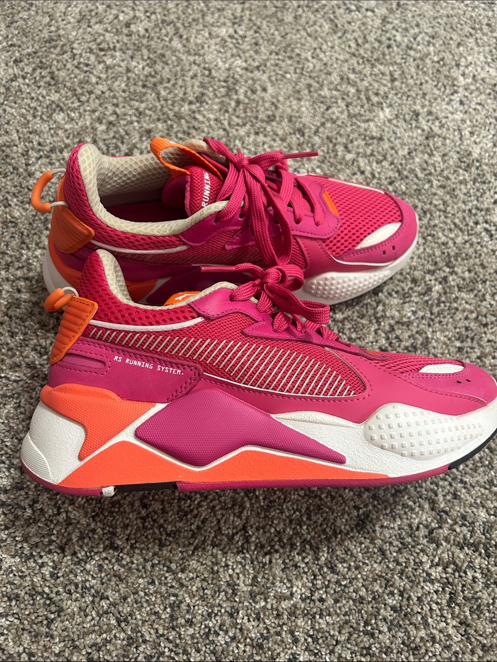 Puma Pink and Orange Chunky Runner Sneakers - Picture 2 of 8
